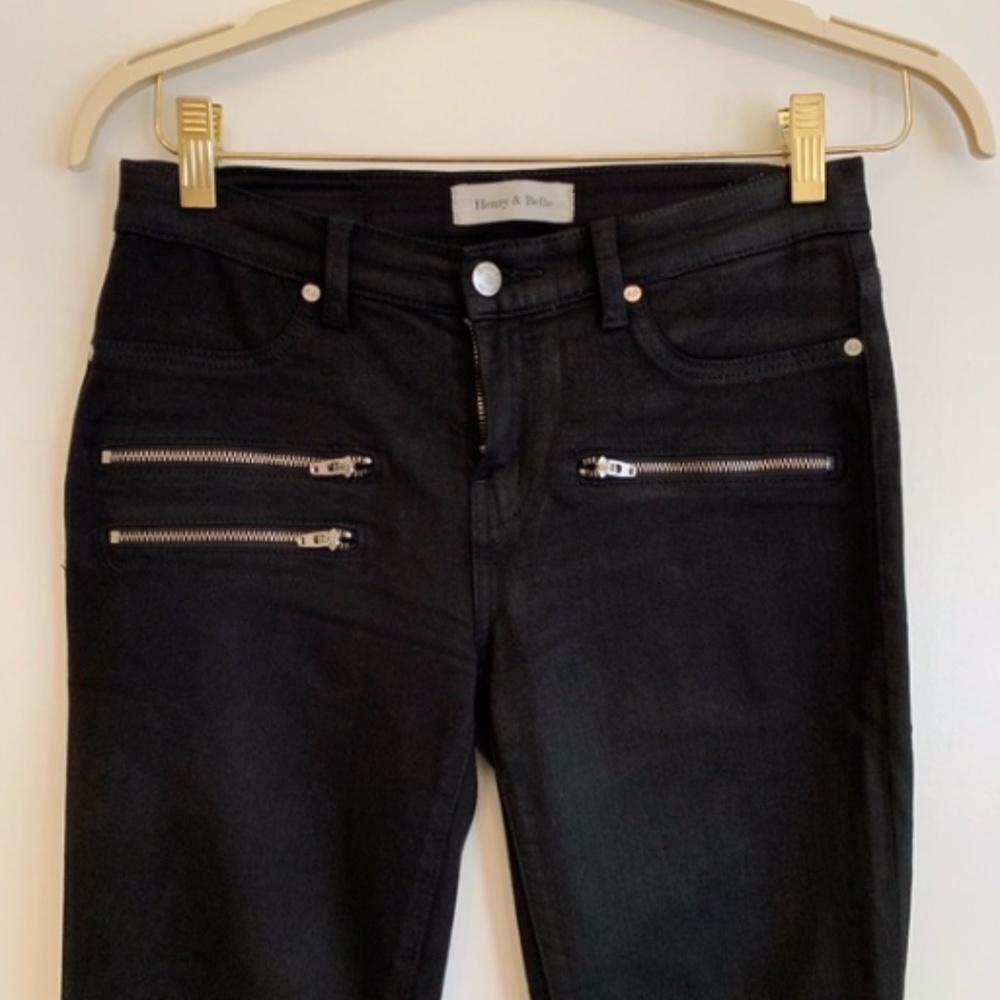 Henry & Belle Shimmer Moto Super Skinny Jeans